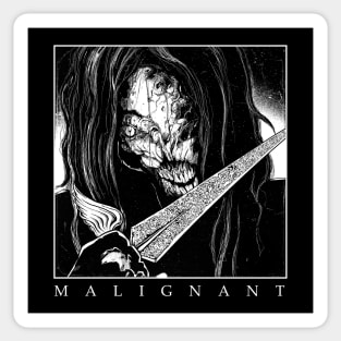 Malignant - Black and White Sticker